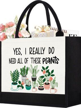 Canvas Tote Bag for Women, Cute Plant Lover Lady Gifts